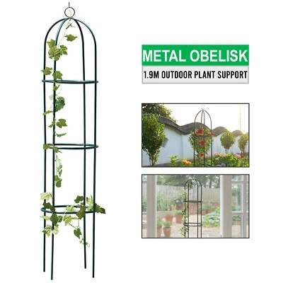 NEW GARDEN OBELISK CLIMBING PLANT FLOWERS STEEL FRAME EASY ASSEMBLY GROW SUPPORT