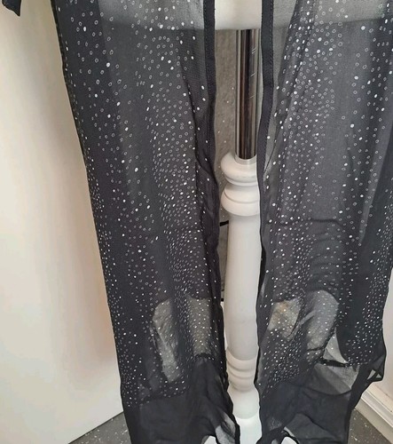 Nitya transparenter Staubmantel UK M (14) schwarz weiß Punkte L 47" Splits Sommernächte - Bild 6 von 9