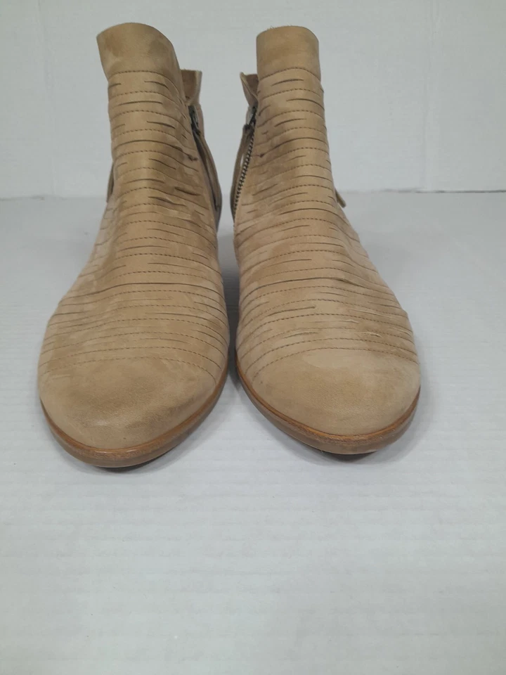 Paul Green Womens Shoes Shasta BT Booties Sz 7.5 Beige Leather Ankle Boots - Image 3 of 4