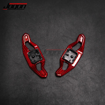 Car Red Carbon Steering Wheel Shift Paddle Shifter For Audi Q5 80A SQ5 Q7 SQ7 4M
