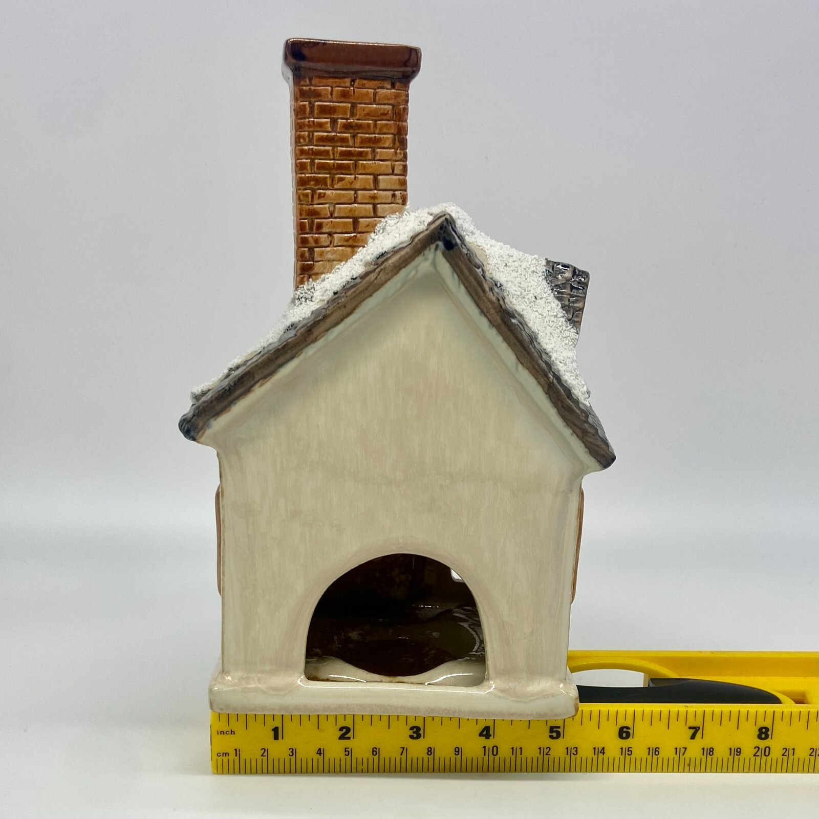 Christmas Winter Ceramic Pottery Tea Light Candle Holder House Village Cottage