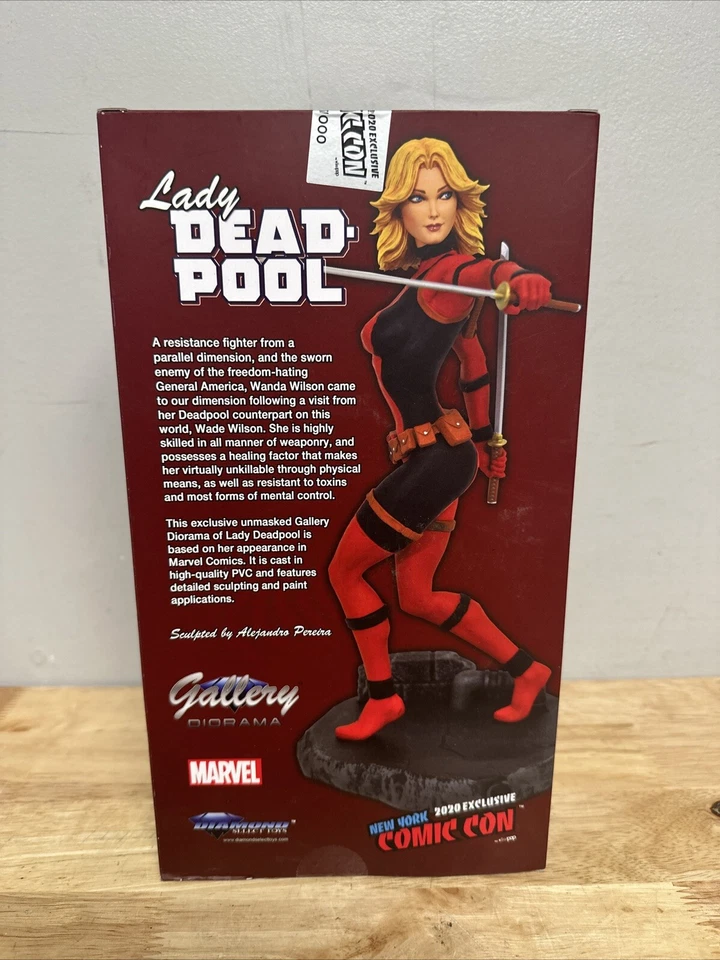 Estatua Desenmascarada Dama Deadpool Galería Marvel - NYCC 2020 Limitada 1000 Sellada Foto 3 de 4