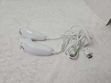 2x Official Wii Nunchuck White Remote Nintendo Motion Wii U OEM Controller