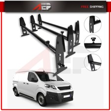 3x Van Roof Ladder Racks Cargo Carrier Square 3 Rails For Chevy Dodge Ford Gmc