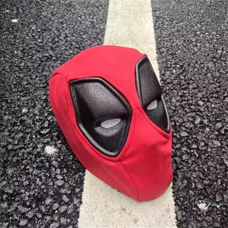 Deadpool & Wolverine 3 Cosplay Wade Wilson Red Mask Men Headgear Halloween Prop - Image 3 of 4
