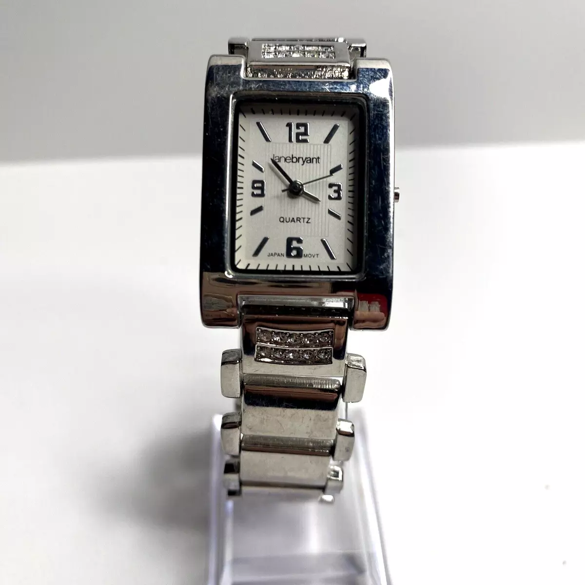 Lane Bryant 90851 Watch Silver White Dial Untested Needs Battery not working