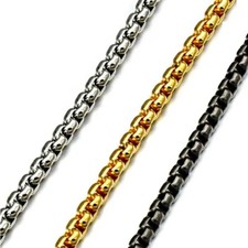 Women Men 1.5-4mm Stainless Steel 18k Gold Plated Square Rolo Chain Necklace