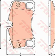 Image of TRW GDB1792 Brake Pad Set, disc brake for PORSCHE