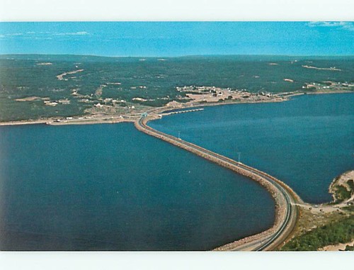 cape breton island canada canso causeway aerial road to isles