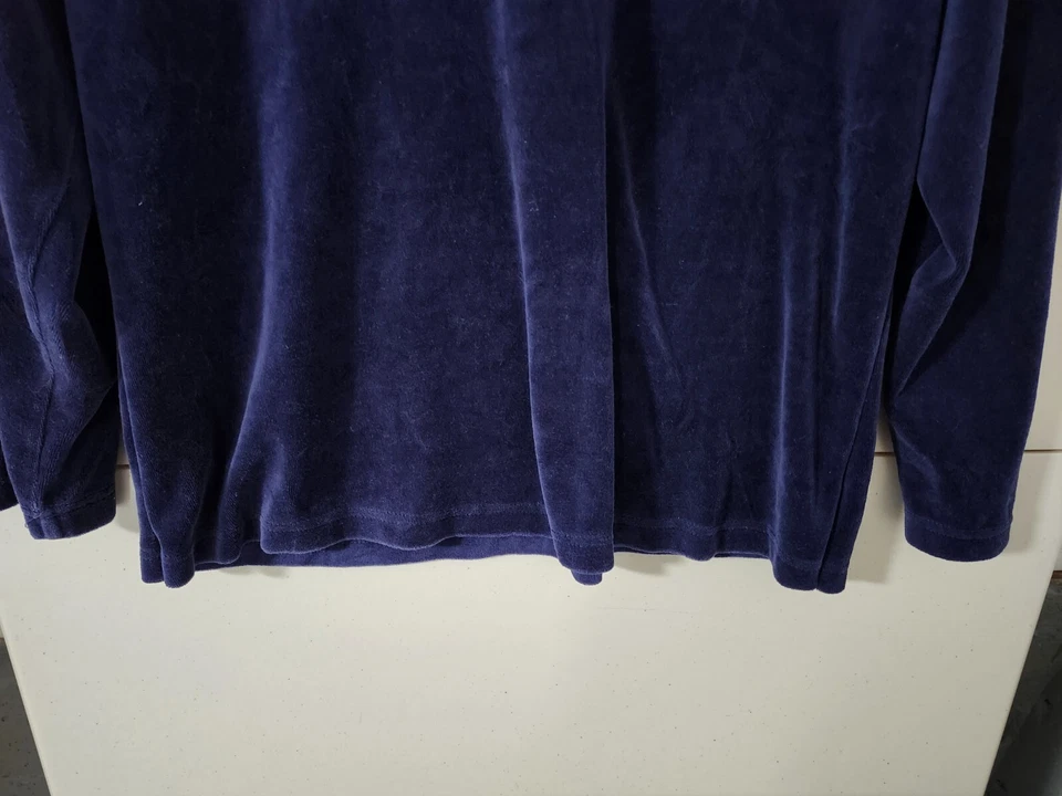 Lo último Top de algodón Marc Ware para mujer 1X manga larga terciopelo fieltro tachonado cuello en V Foto 2 de 4