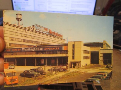 L3 Old MANSFIELD OHIO Postcard Westinghouse Appliance Factory Home Office Cars