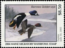 MAINE #21 2004 STATE DUCK STAMP BARROWS  GOLDENEYE by Rick Alley