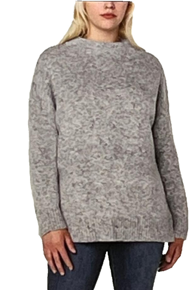 Well Worn Women's Soft Stretch Nep Yarn Sweater, Gray,  XS