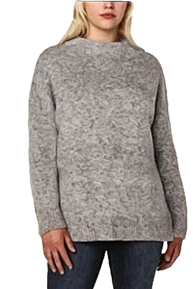 Well Worn Women's Soft Stretch Nep Yarn Sweater, Gray, 2XL