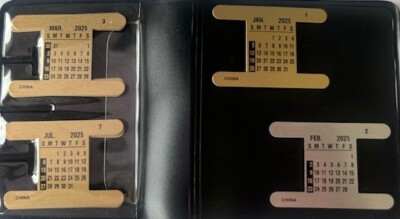 Watch Band Calendar, H Shaped - Year 2025 (full set), Item #20202