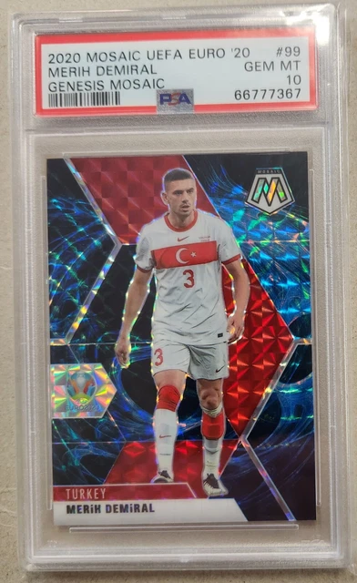 2020-21 PSA 10 Gem Mint #99 Mosaic UEFA Euro Merih Demiral Genesis Prizm Card