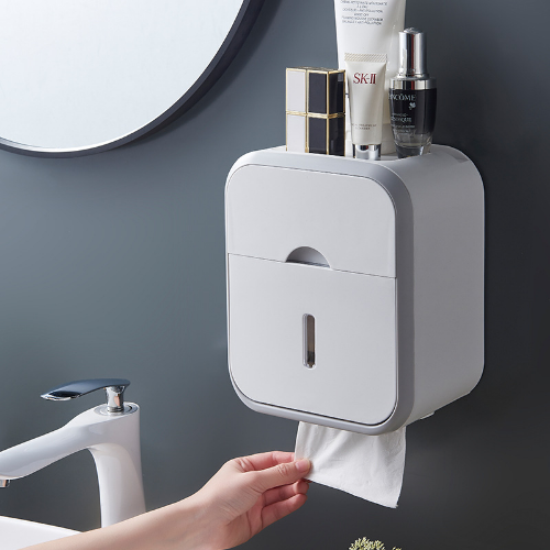 Toilettenpapierhalter Box Wasserdicht Aufbewahrungsregal Wandmontage Aufbewahrungshalter - Bild 2 von 26