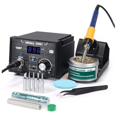939D+ Digital Soldering Station, 75W Equivalent with Precision Heat Black