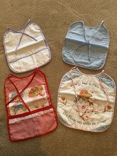 Vintage 90 s Handmade Baby Bibs, Lot Of 4
