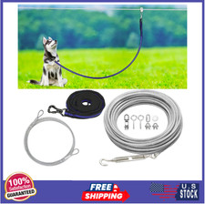 Dog Tie Out Cable, 100Ft Dog Trolley Runner Cable for Dogs up to 250Lbs, Dog Lea
