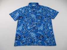 Under Armour Playoff Polo Shirt Mens Medium Blue Short Sleeve Floral Golf