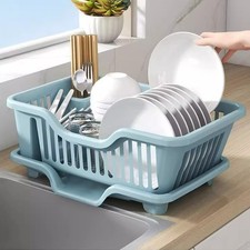 Rustproof Stainless Steel Sponge Rack Soap Shelf and Drain Basin for Sink Area