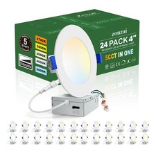 zouzai 24 Pack 4 Inch LED Recessed Ceiling Light, 5CCT, 4 Inch, 5CCT