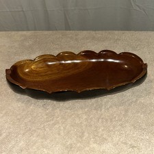 Handmade Mahogany Wood Bowl 10  Round Nut Dish Sydney Farber  Sons