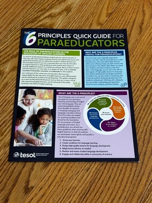 The 6 Principles  Quick Guide for Paraeducators by TESOL