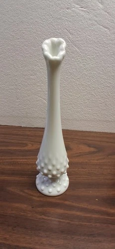Fenton Hobnail Milk Glass  Bud Vase 9” MCM