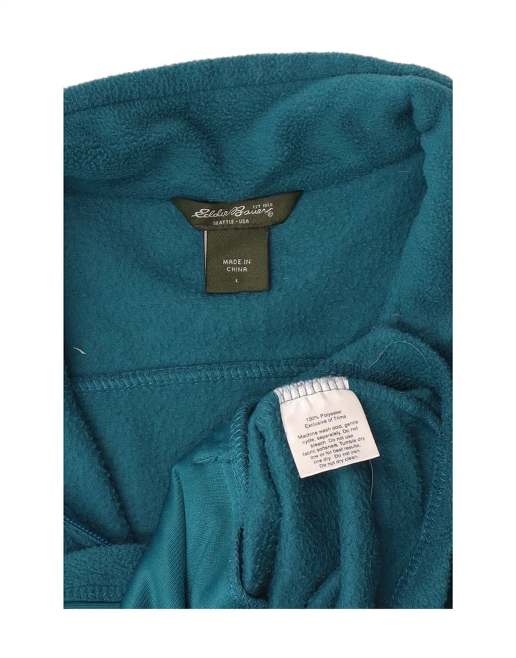EDDIE BAUER Womens Fleece Gilet UK 16 Large Turquoise Polyester CA17 - Image 3 of 3