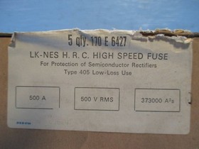 New LK-NES 170-E-6427 500A 500V Type 405 Low-Loss H.R.C. High Speed Fuse 500 Amp