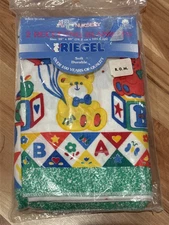 New Vtg Riegel ABC Receiving Blankets Set of 2 Blocks Bears Bunny Primary Colors
