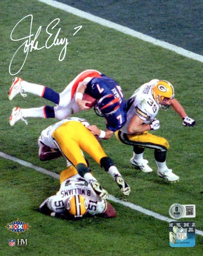 John Elway Autographed Denver Broncos 8x10 Photo Beckett 50990