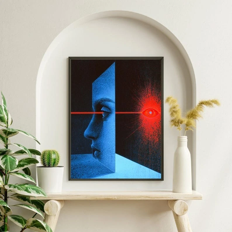 Surreal Eye Poster, Abstract Vision Wall Art, Modern Psychedelic Print - Image 4 of 4