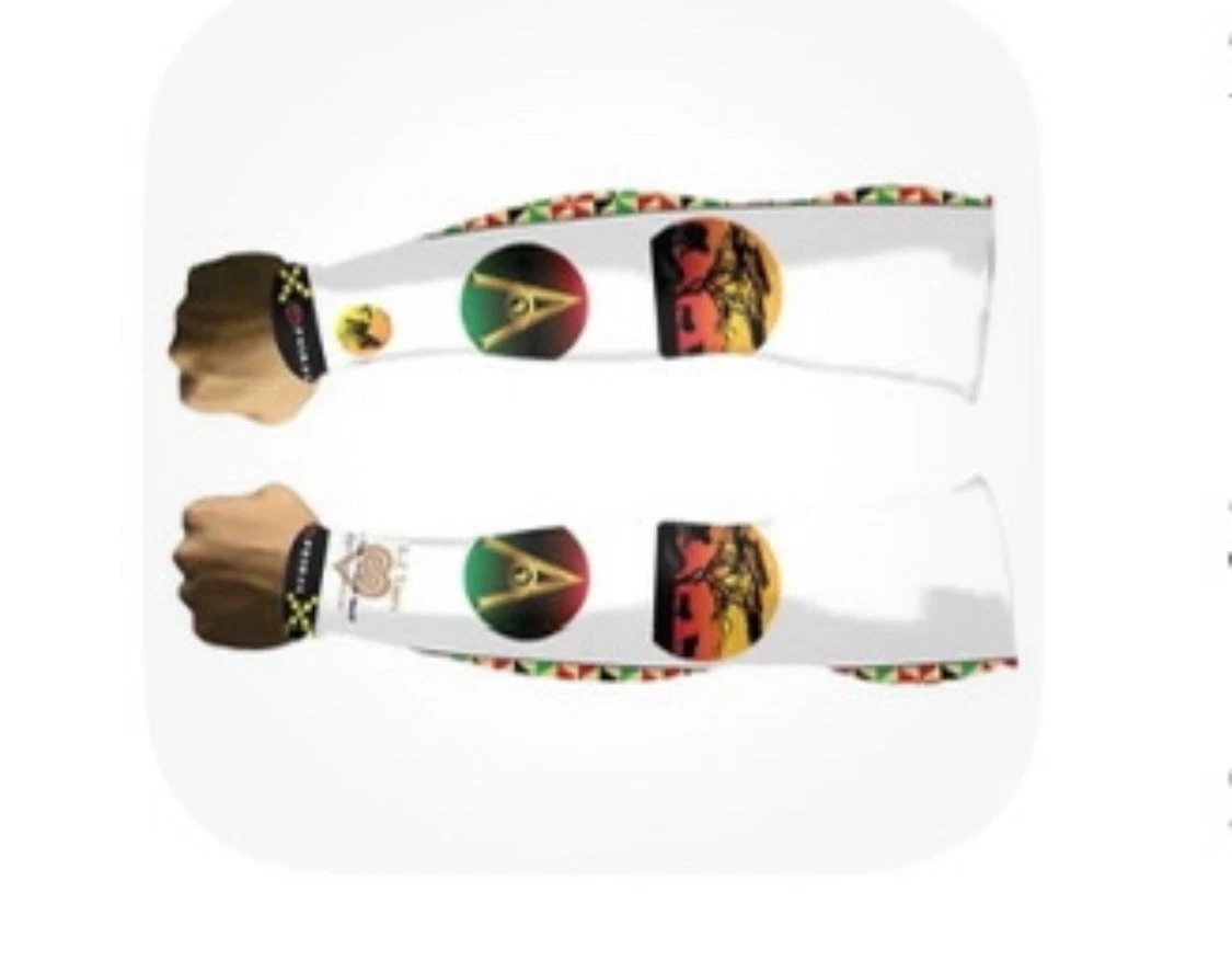 Summer Sun Sleeve, Ultra Violet Light Protection Arm Sleeve, White Africa Print