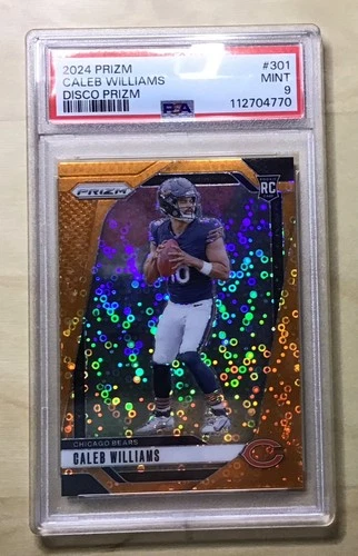 2024 Panini Prizm #301 Caleb Williams Orange Disco Prizm Rookie RC PSA 9 Mint