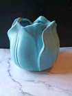 Beautiful Vintage Stangl Pottery Blue 4.25" Tulip Vase Planter Matte Finish Deco