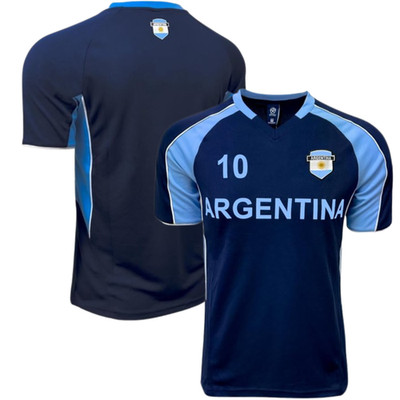 Just 4 Kicks Argentina Soccer Jersey Boys Mens Number 10 Blue White YS to XXL
