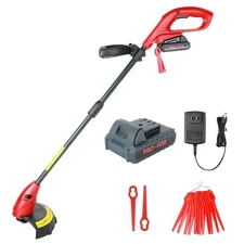 20V Cordless Grass Trimmer and Edger, 9.5" Stringless Weed Wacker with 14 Spa...