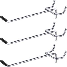 20 Pack Pegboard Hooks 6 Inch Sturdy Shelving Fit 1/4" Holes Peg Board for Tool