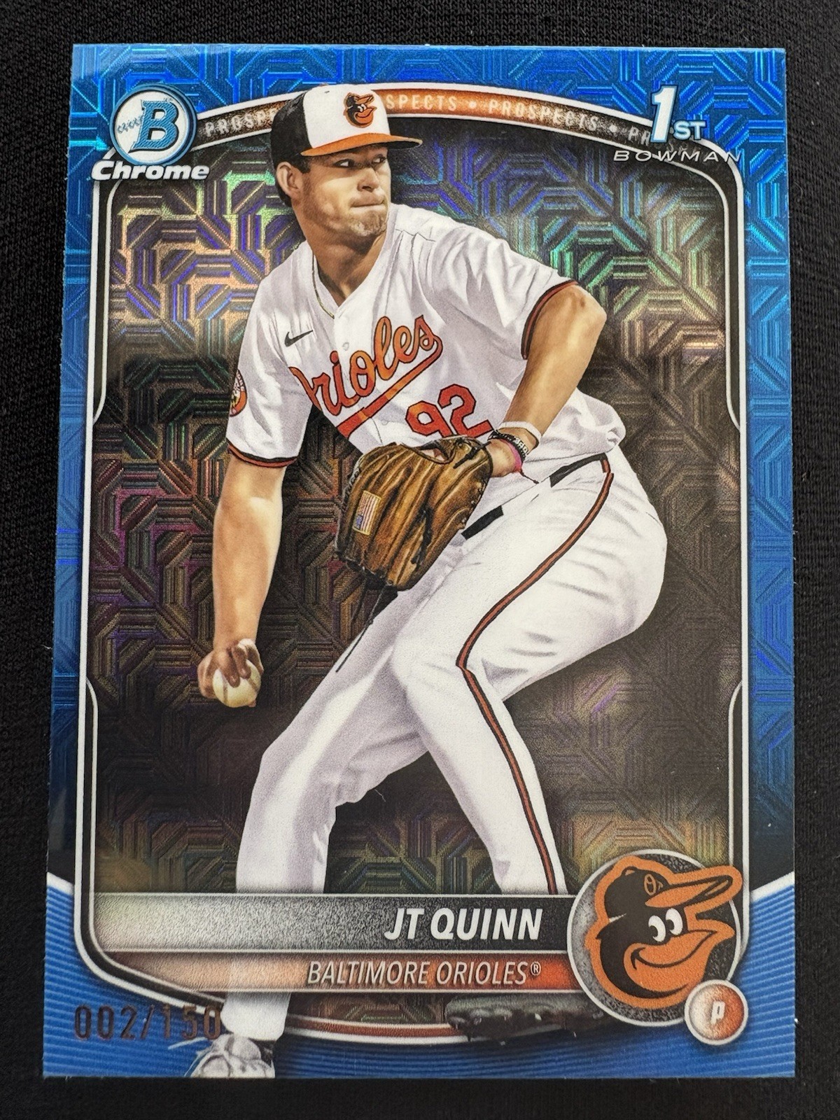 2025 Bowman Draft #BDC-85 JT Quinn Chrome Blue Mojo Refractor /150