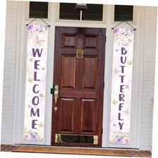 Butterfly Baby Shower Porch Banner 12x72 Inch Decorations, A Little Butterfly