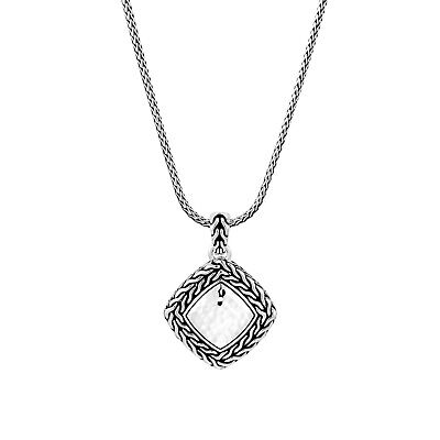 John Hardy Classic Chain Hammered Silver Rolo Pendant with Blue Sapphire,  NBS9008684BSPX18-20