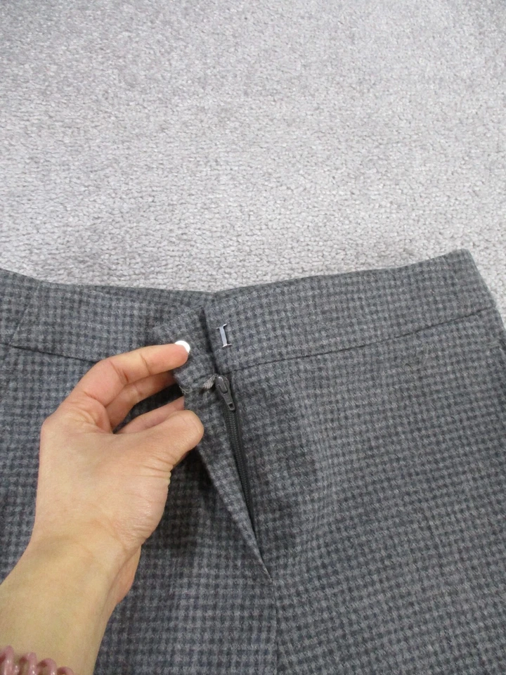 Pantalones de vestir Gunex para mujer 2 grises a cuadros mezcla de lana * Foto 4 de 4