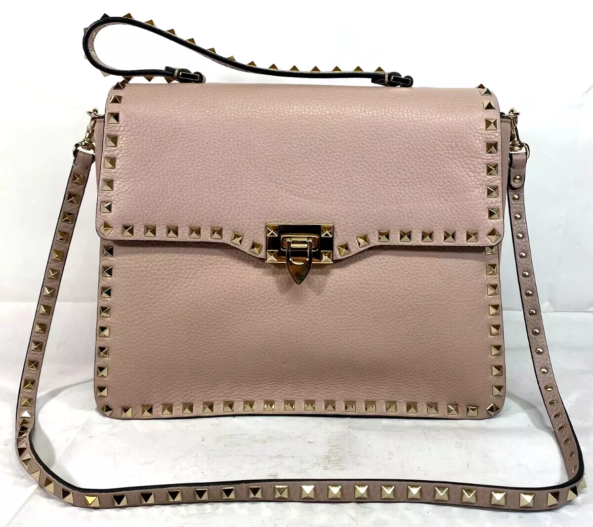 Valentino Garavani Rockstud Crossbody Flip Lock Flap Back Handle Bag Authentic