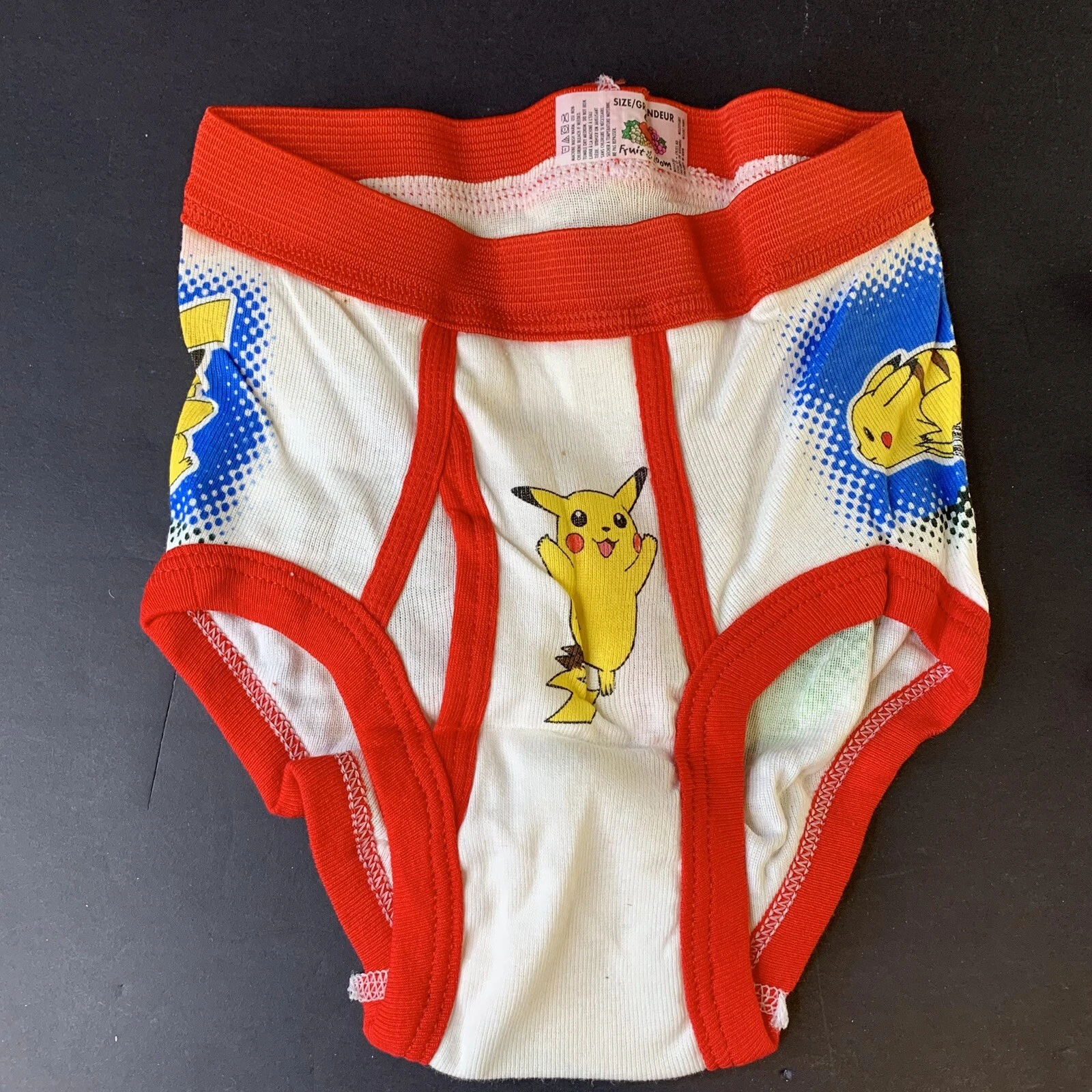 サイズ 6 男の子用 フルーツオブザルーム ファンパル ポケモン ブリーフ 下着 VTG 1999 レア - 画像4/11