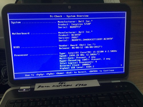 F9C71 Dell Inspiron 5720 17.3" Motherboard & i5-3210m CPU TESTED WORKING (M501) - Photo 3/14