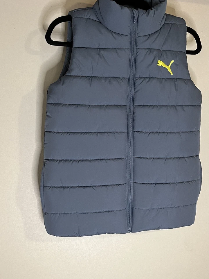 Puma Youth Boy’s Classic Light Blue Puffer Winter Vest Jacket Size M 10/12 - Image 2 of 4