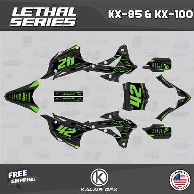 Graphics Kit for Kawasaki KX85 KX100 (2014-2021) Lethal-Green Shift